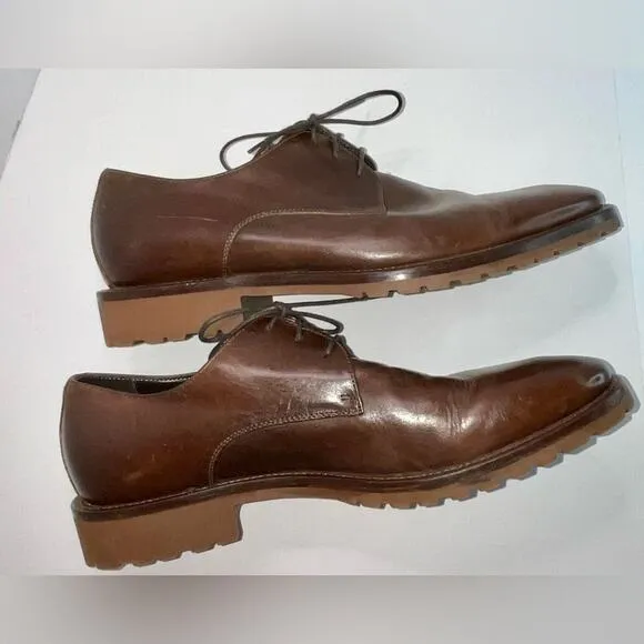 Johnston Murphy Men's Brown Oxford Dress Shoes Italy Leather Size 11.5 NWOT