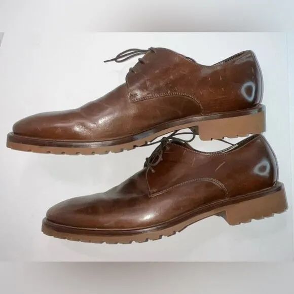 Johnston Murphy Men's Brown Oxford Dress Shoes Italy Leather Size 11.5 NWOT