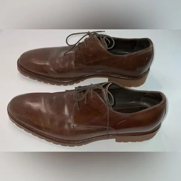 Johnston Murphy Men's Brown Oxford Dress Shoes Italy Leather Size 11.5 NWOT