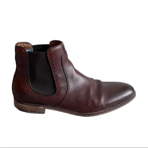JOHNSTON &amp; MURPHY Leather Chelsea Slip-On Ankle Boots Brown 9.5
