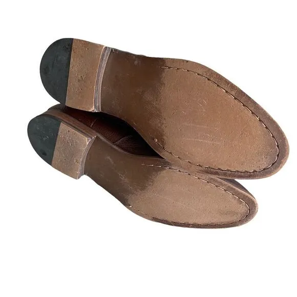 JOHNSTON &amp; MURPHY Leather Chelsea Slip-On Ankle Boots Brown 9.5