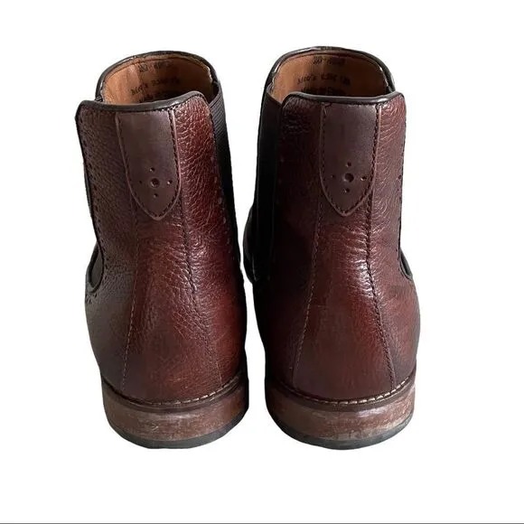 JOHNSTON &amp; MURPHY Leather Chelsea Slip-On Ankle Boots Brown 9.5