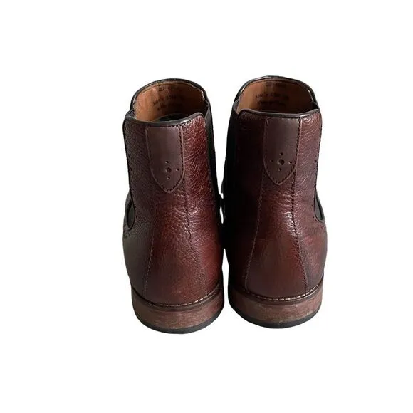 JOHNSTON &amp; MURPHY Leather Chelsea Slip-On Ankle Boots Brown 9.5