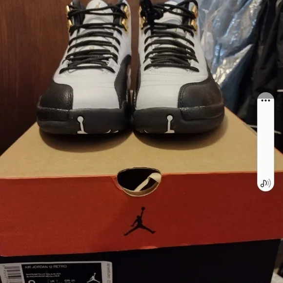 Jordan 12 Black , White And GOLD