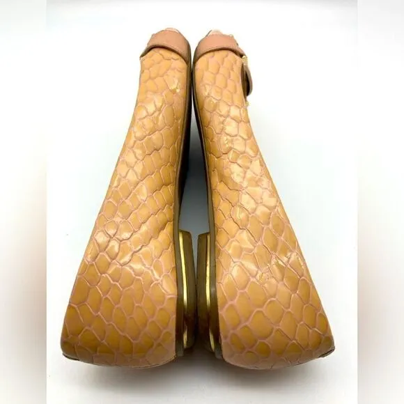 Jorge Bischoff Patent Leather Beige Flats Size 7