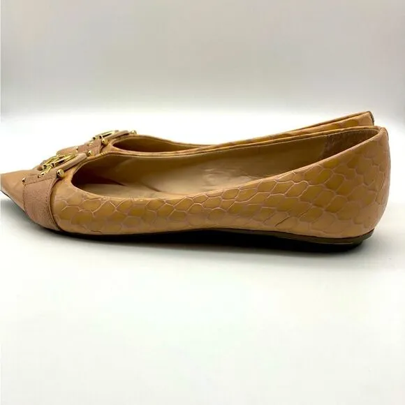 Jorge Bischoff Patent Leather Beige Flats Size 7