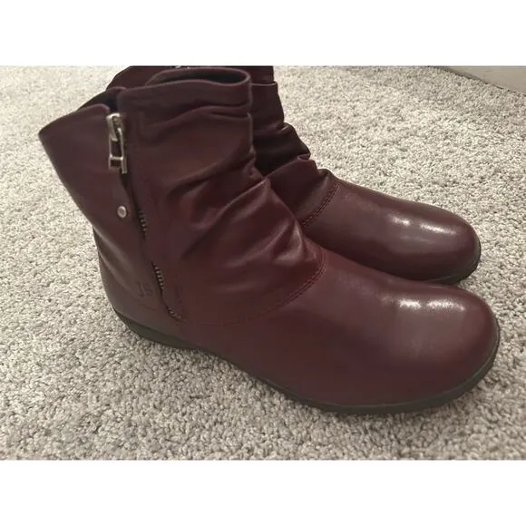 Josef Seibel Leather Boots Women 37 / 6-6.5 Brown Faux Fur Lined Naly Faye