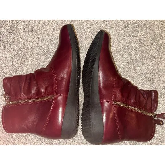 Josef Seibel Leather Boots Women 37 / 6-6.5 Brown Faux Fur Lined Naly Faye