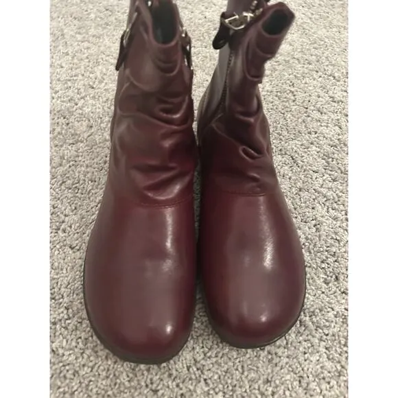 Josef Seibel Leather Boots Women 37 / 6-6.5 Brown Faux Fur Lined Naly Faye
