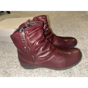 Josef Seibel Leather Boots Women 37 / 6-6.5 Brown Faux Fur Lined Naly Faye
