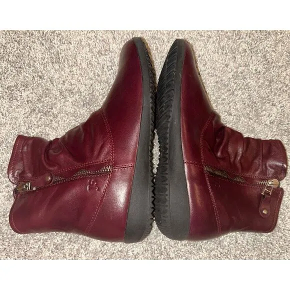 Josef Seibel Leather Boots Women 37 / 6-6.5 Brown Faux Fur Lined Naly Faye