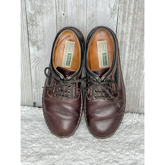 Josef Seibel Men's Brown Leather Shoes Size 41 / US 8