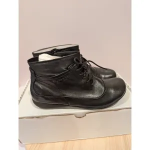 Josef Seibel Naly 9 Leather Lace Up Ankle Chukka Boots Womens 6-6.5 Black New