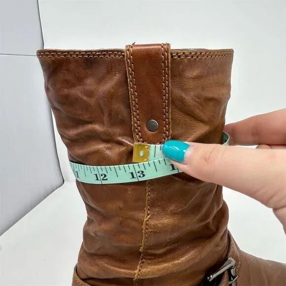 Josef Seibel Women's Sanja 14 Brown Leather Biker Boots Size 40 (US 9-9.5)
