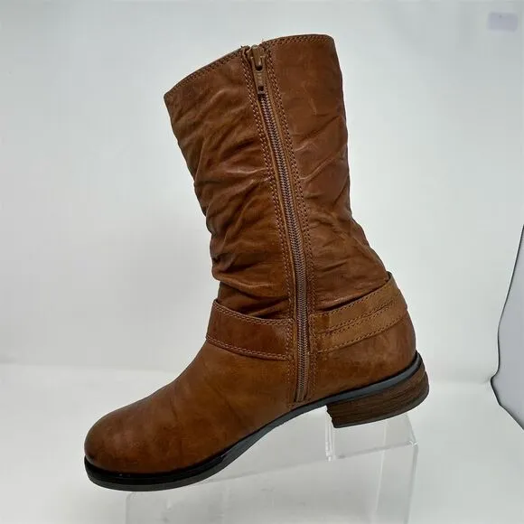 Josef Seibel Women's Sanja 14 Brown Leather Biker Boots Size 40 (US 9-9.5)