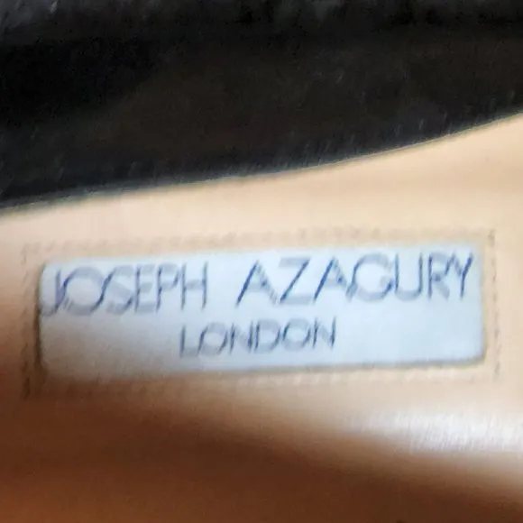 Joseph Azagury London Lavorazione Artigiana Black Leather Flats Size 37.5