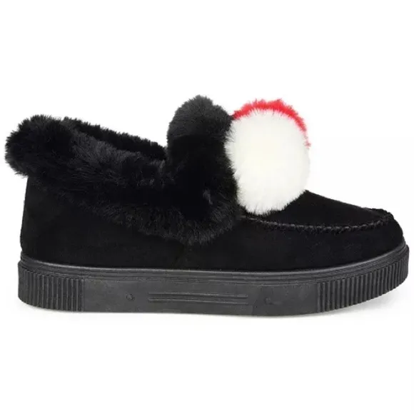 Journee Collection Women's Sunset Faux Fur Lined Slipper Black 7.5 New shoes