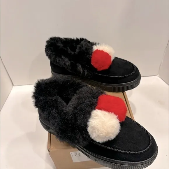 Journee Collection Women's Sunset Faux Fur Lined Slipper Black 7.5 New shoes