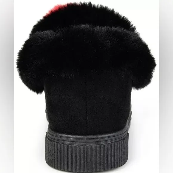 Journee Collection Women's Sunset Faux Fur Lined Slipper Black 7.5 New shoes