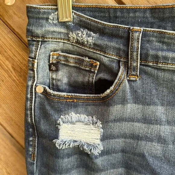 Judy Blue distressed ripped leopard cheetah skinny fit jeans size 11/30