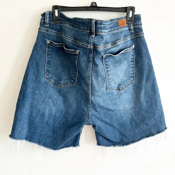 JUDY BLUE HIGH RISE BUTTON FLY frayed hem SHORTS size 3XL