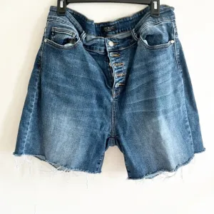 JUDY BLUE HIGH RISE BUTTON FLY frayed hem SHORTS size 3XL