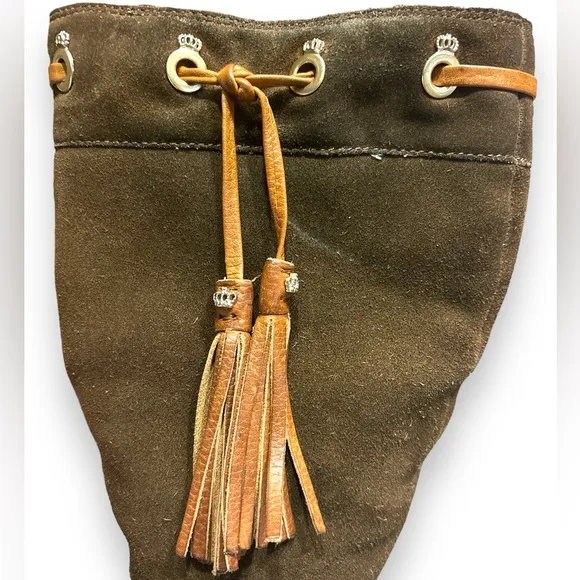 JUICY COUTURE Tall Suede Moccasins Chain &amp; Tassel Detail