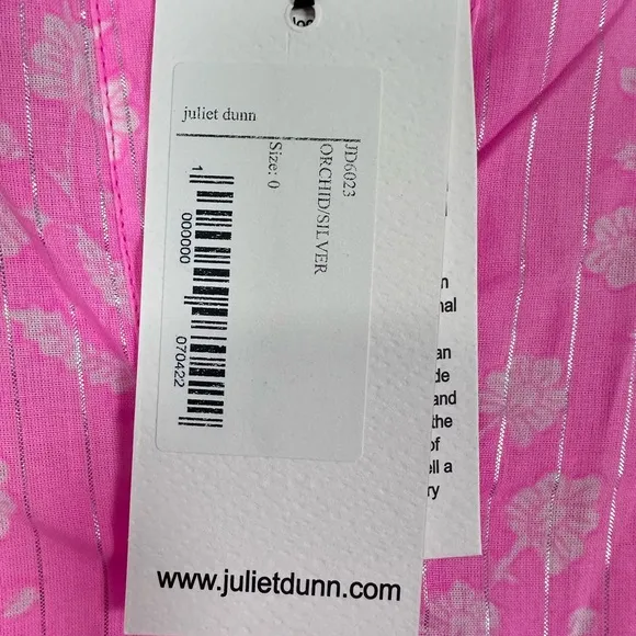 JULIET DUNN Exclusive Orchid Small Flower Lurex Flared Sleeve Dress