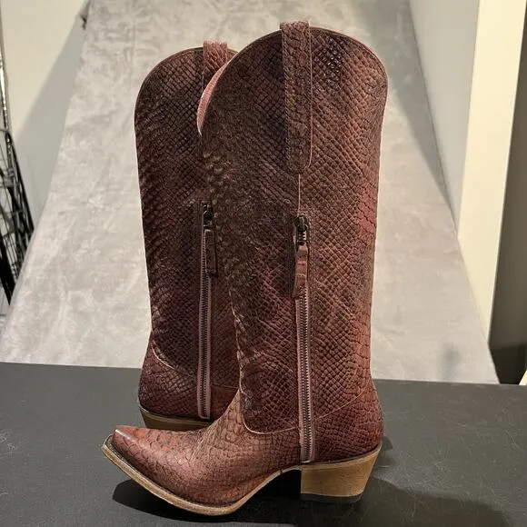Junk Gypsy Lane Desert Highway Cowboy Boots Womens 7.5 Pink Textured Western