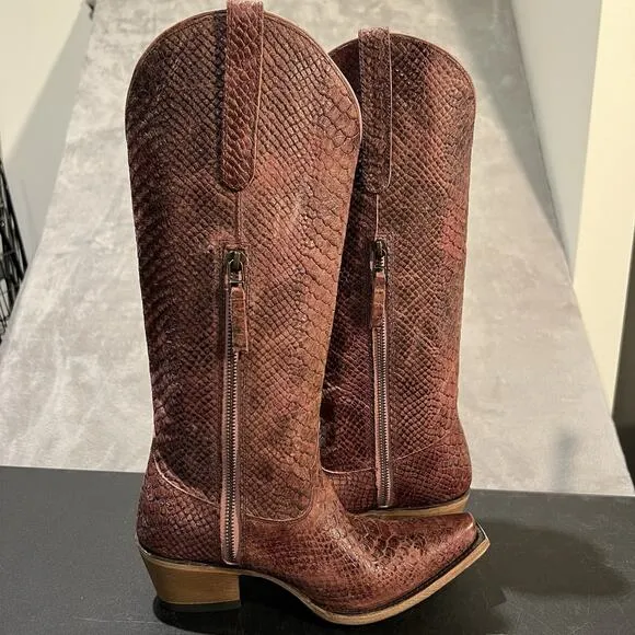 Junk Gypsy Lane Desert Highway Cowboy Boots Womens 7.5 Pink Textured Western