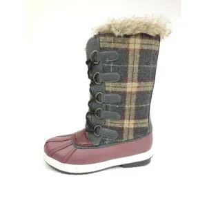 JUSTFAB Tapanga Flat Boots Winter Snow Boots In Burgundy Size 6.5