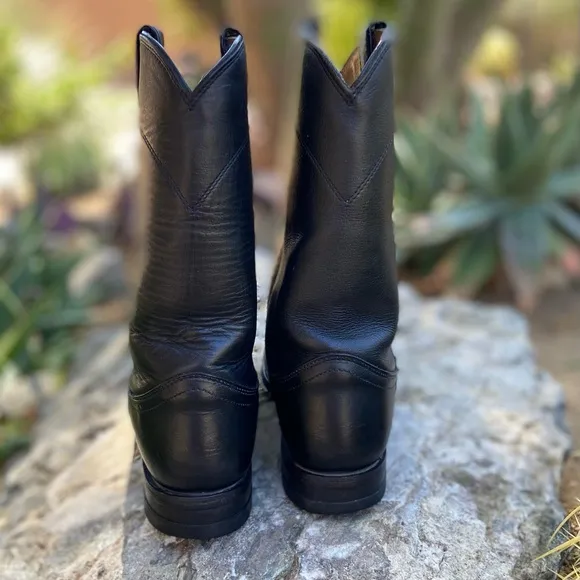 Justin Black Western Cowboy Ropers/Boots