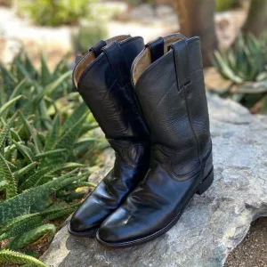 Justin Black Western Cowboy Ropers/Boots