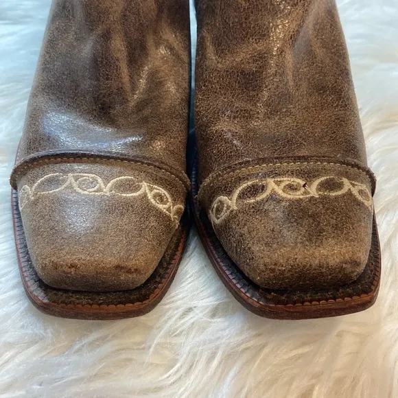 Justin Cowboy Cowgirl Leather Boots Sz 8