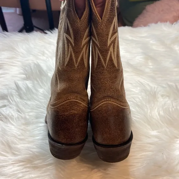 Justin Cowboy Cowgirl Leather Boots Sz 8