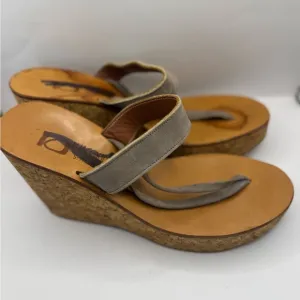 K. Jacques St. Tropez  Platform Wedge Sandal in Taupe Suede Cork Women’s 41 9.5