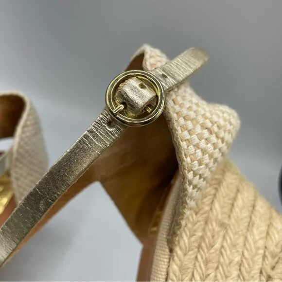 Kanna Gold Platform Espadrille Wedges Sandals Womens 11 Beachy Resort Vacation