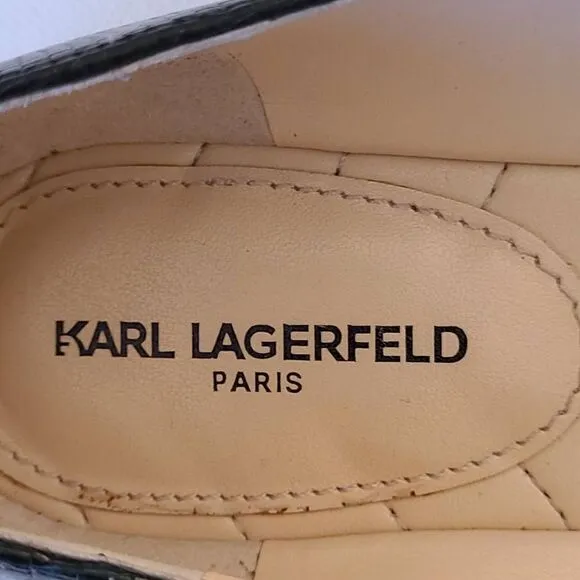 Karl Lagerfeld Black Dutot Leather Pointed Toe Flats 6.5