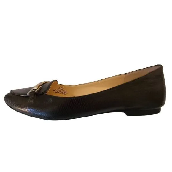 Karl Lagerfeld Black Dutot Leather Pointed Toe Flats 6.5