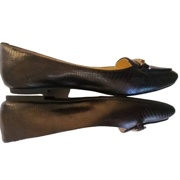Karl Lagerfeld Black Dutot Leather Pointed Toe Flats 6.5