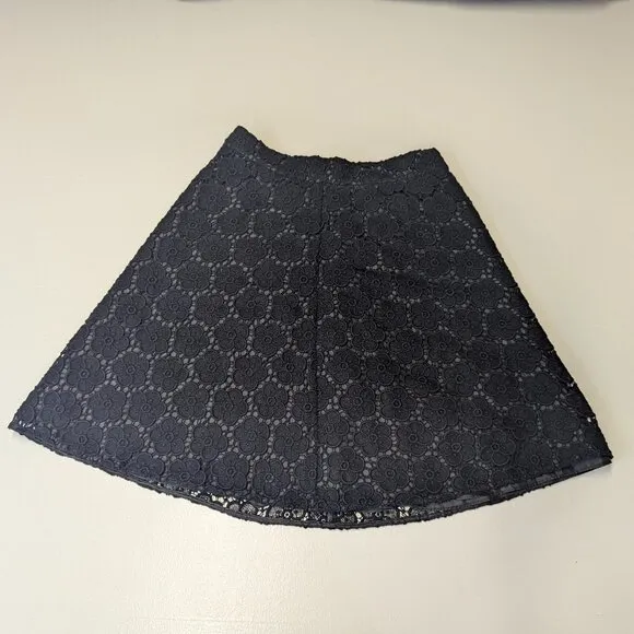 Kate Spade Bloom Flower Lace Skirt Black Size 4