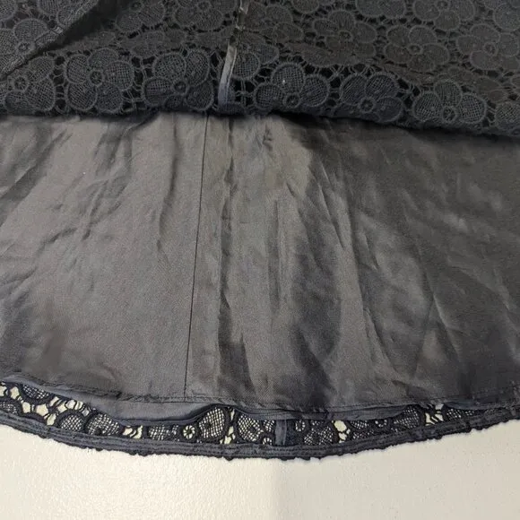 Kate Spade Bloom Flower Lace Skirt Black Size 4