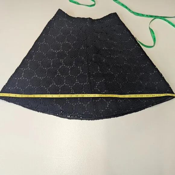 Kate Spade Bloom Flower Lace Skirt Black Size 4