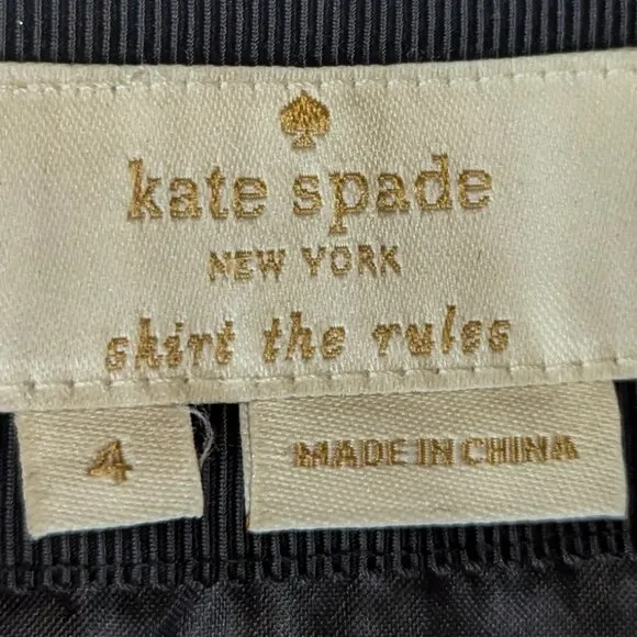 Kate Spade Bloom Flower Lace Skirt Black Size 4