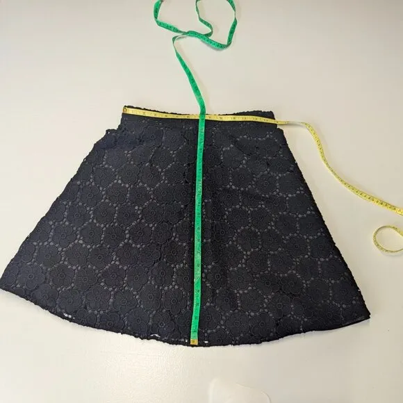 Kate Spade Bloom Flower Lace Skirt Black Size 4