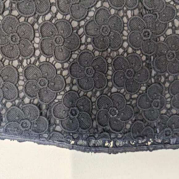 Kate Spade Bloom Flower Lace Skirt Black Size 4