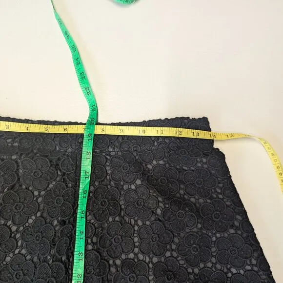 Kate Spade Bloom Flower Lace Skirt Black Size 4