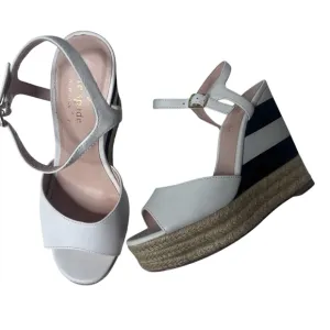 Kate Spade Deanna white vacchetta wedges 5 espadrille