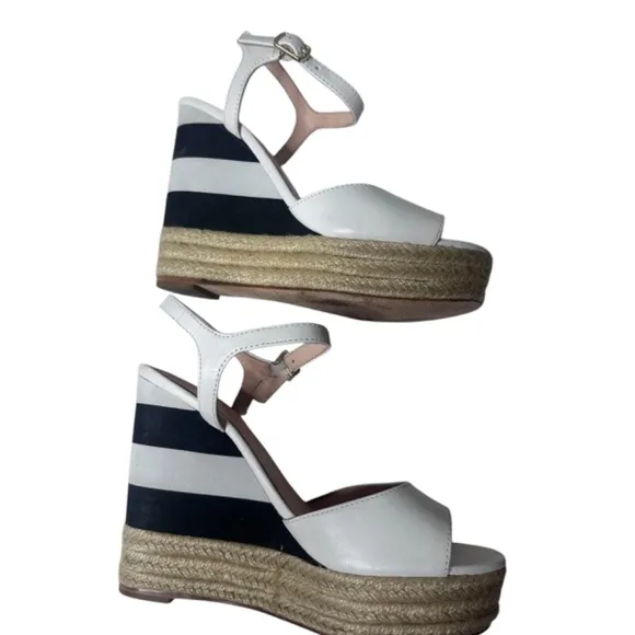 Kate Spade Deanna white vacchetta wedges 5 espadrille