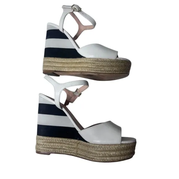 Kate Spade Deanna white vacchetta wedges 5 espadrille